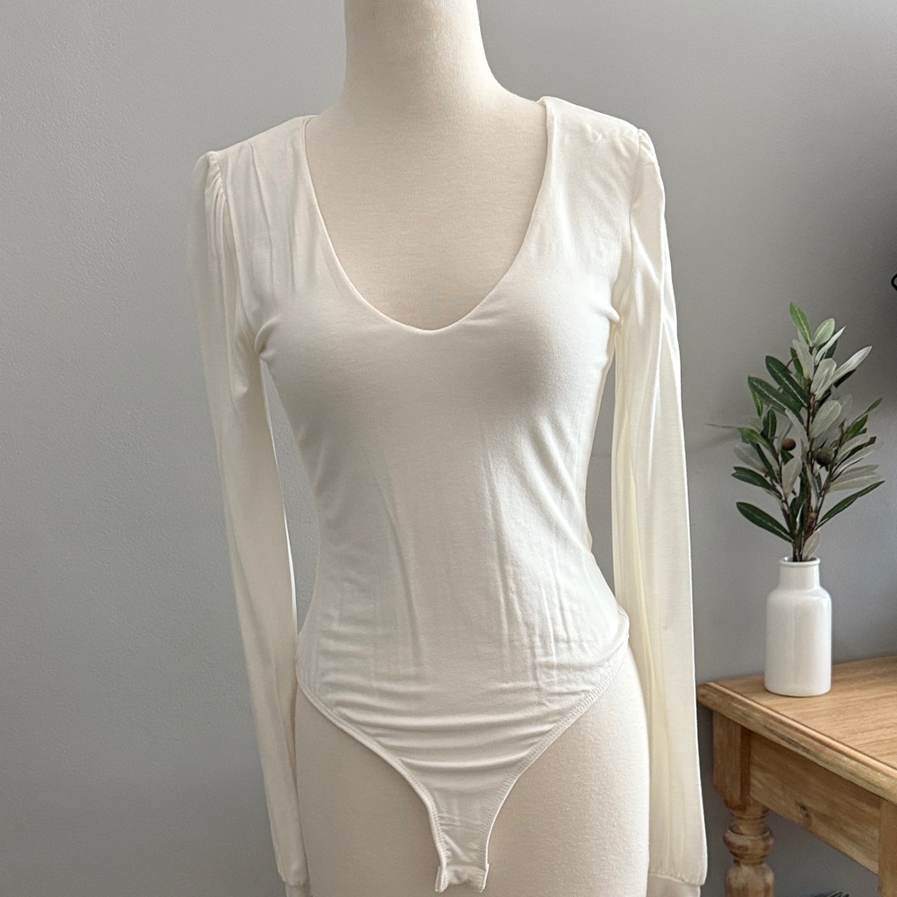 Lulu's Cream Long Sleeve Bodysuit